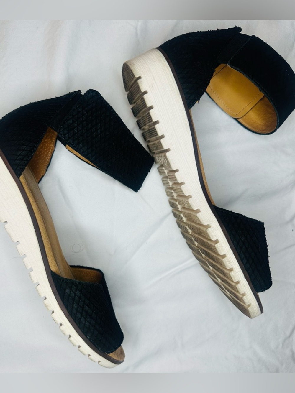 Gabor Black Suede Ankle Strap Sandals - Picture 2 of 5